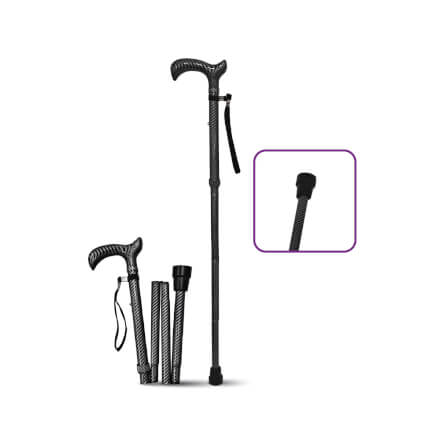 ไม้เท้าช่วยพยุง ALLWELL รุ่น GOLITE สีดำ พับเก็บและปรับระดับได้_0